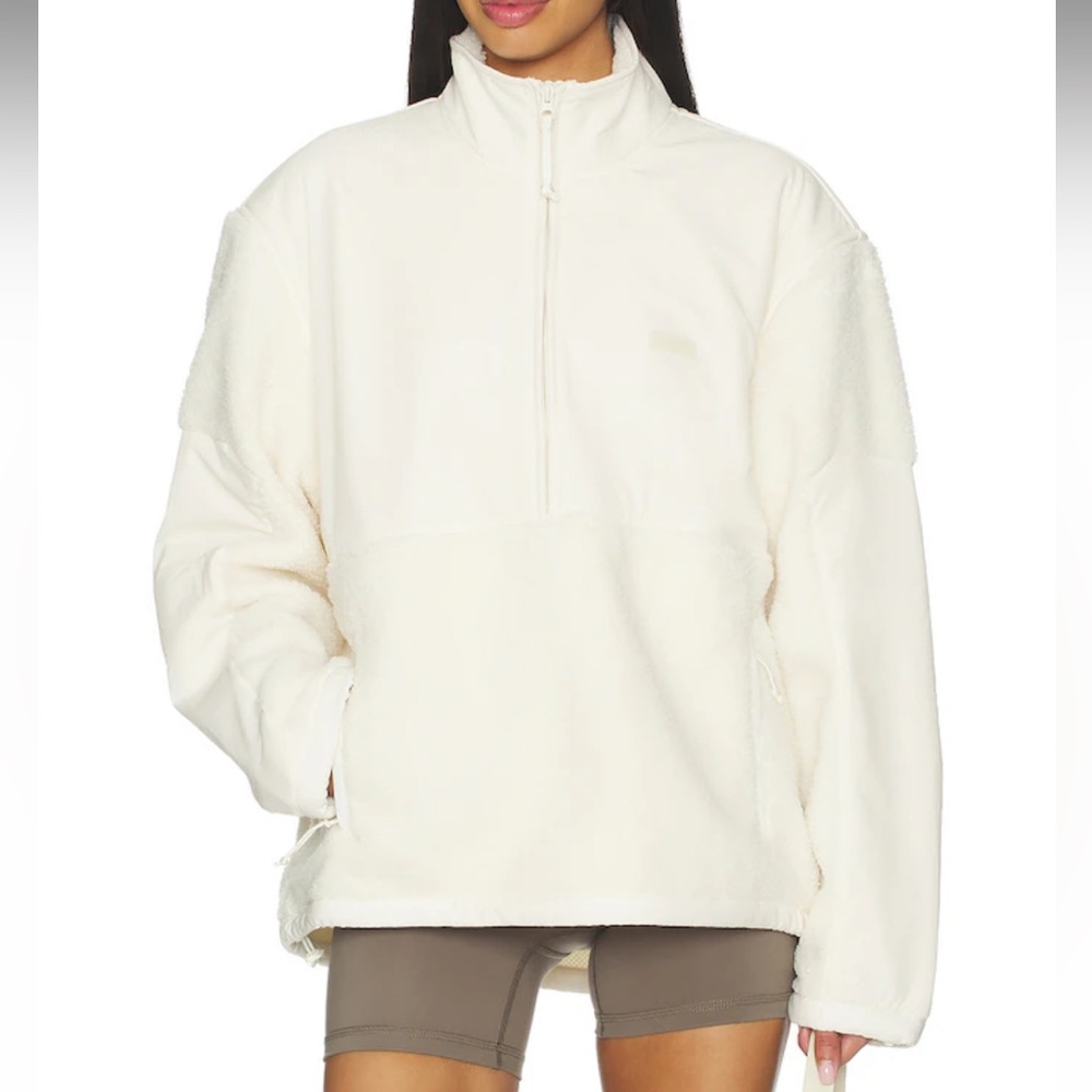 NWT skims teddy oversized half zip up pullover in ecru